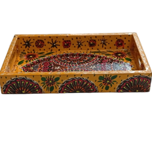 Handcrafted Bundi Decorative Serving Tray – Length: 27 cm × Width: 17 cm