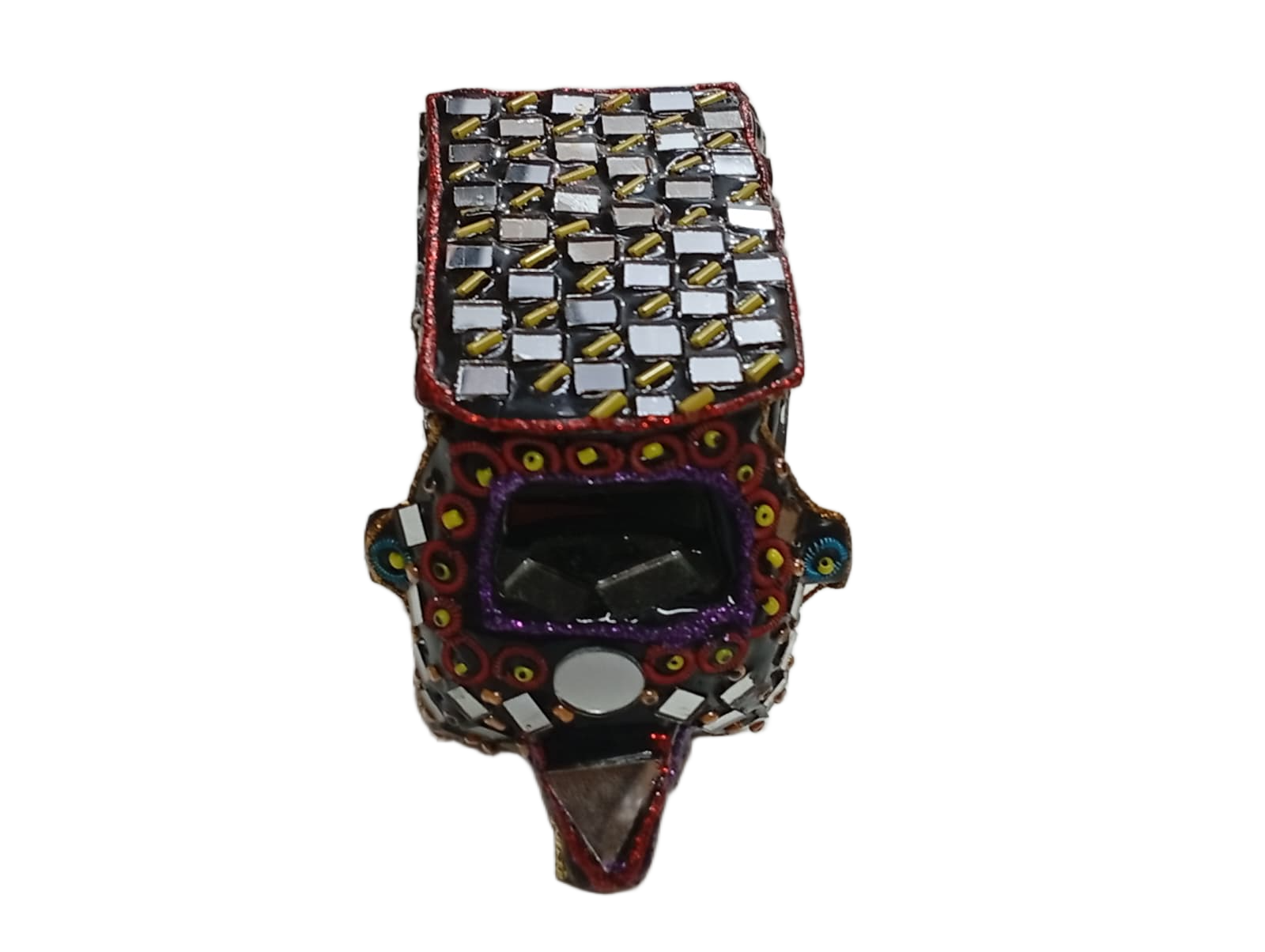 Decorative Mirror Work Rickshaw (L-10cm, W-5cm, H-7.5cm) - Image 4