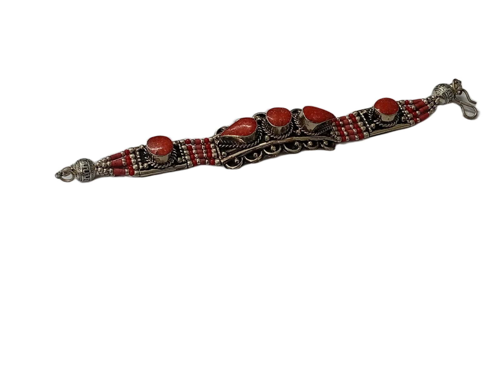 Ethnic Tribal Bracelet with Stones – Handmade Statement Jewelry - Image 4
