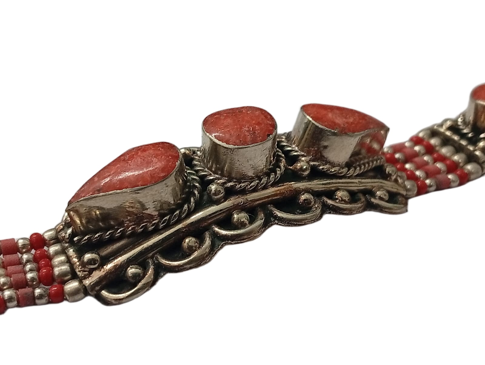 Ethnic Tribal Bracelet with Stones – Handmade Statement Jewelry - Image 3