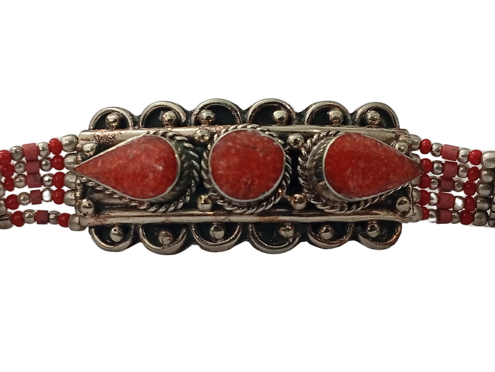 Ethnic Tribal Bracelet with Stones – Handmade Statement Jewelry - Image 2
