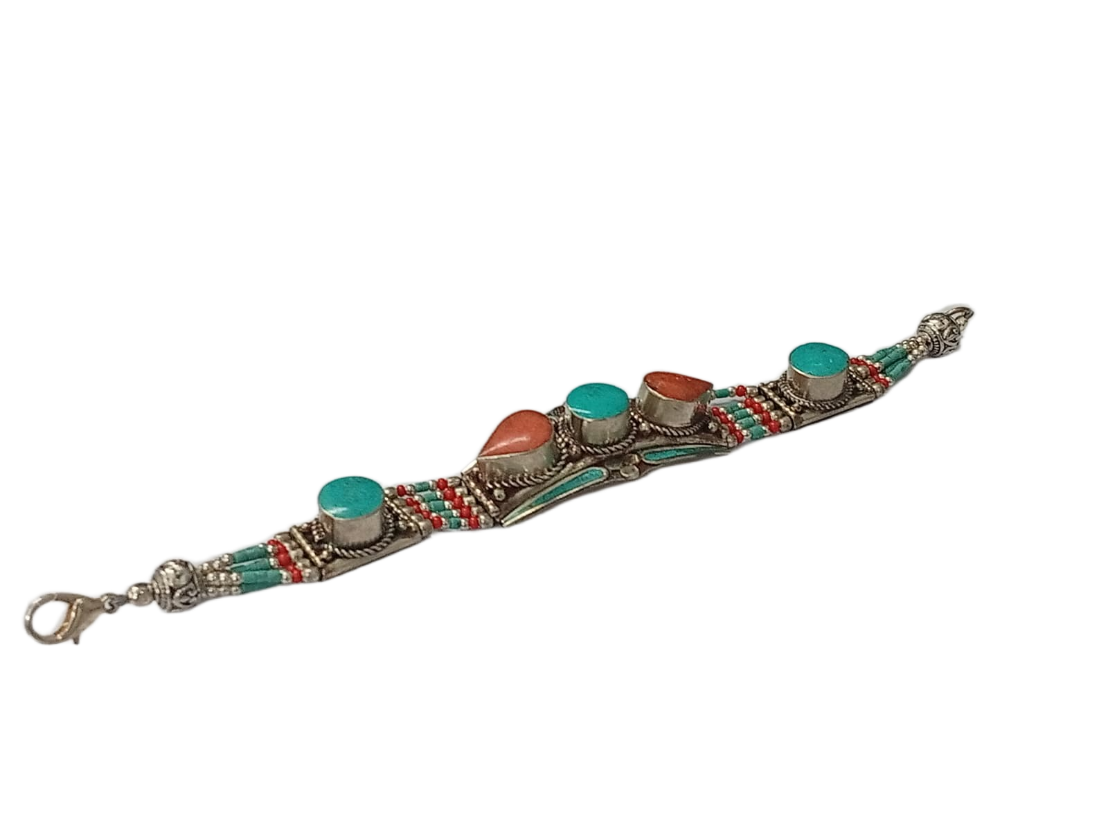 Ethnic Tribal Bracelet with Stones – Handmade Statement Jewelry - Image 3