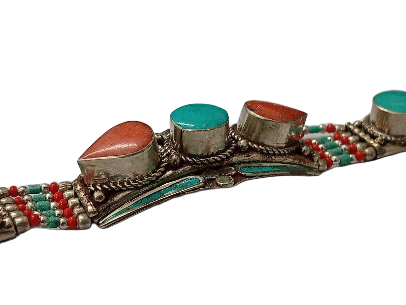 Ethnic Tribal Bracelet with Stones – Handmade Statement Jewelry - Image 6