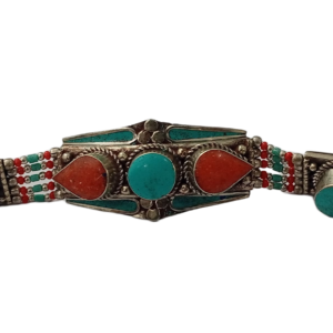 Ethnic Tribal Bracelet with Stones – Handmade Statement Jewelry