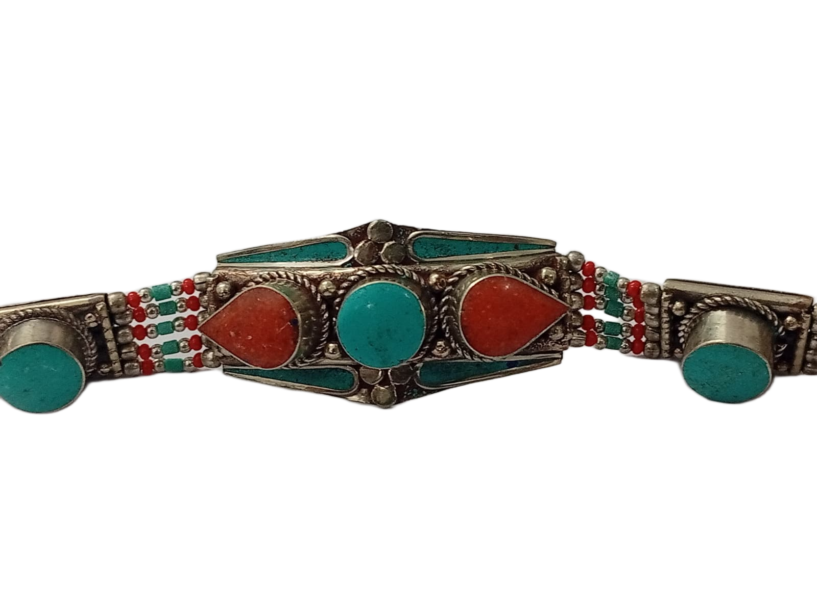 Ethnic Tribal Bracelet with Stones – Handmade Statement Jewelry - Image 2