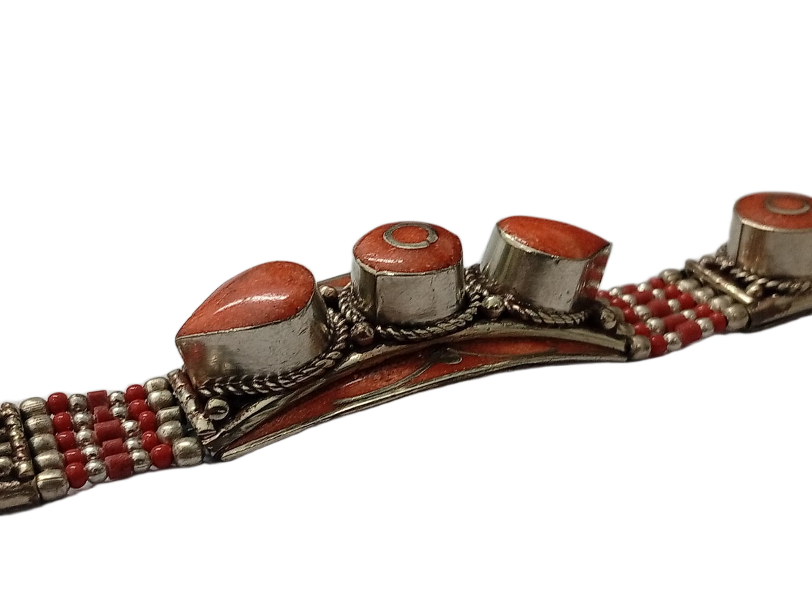 Ethnic Tribal Bracelet with Stones – Handmade Statement Jewelry - Image 2