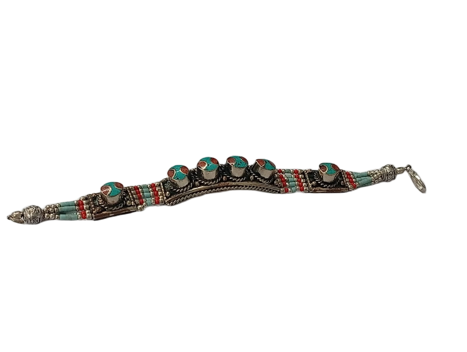 Ethnic Tribal Bracelet with Stones – Handmade Statement Jewelry - Image 3