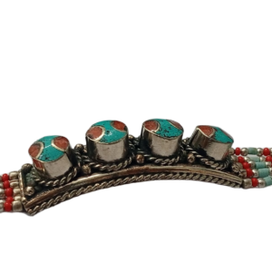 Ethnic Tribal Bracelet with Stones – Handmade Statement Jewelry