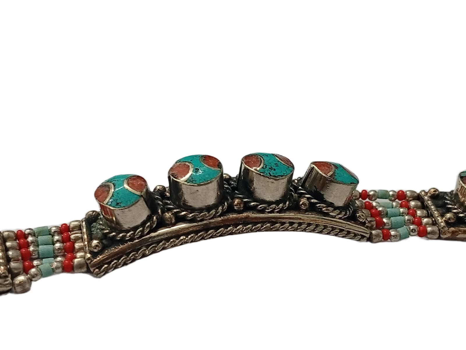 Ethnic Tribal Bracelet with Stones – Handmade Statement Jewelry - Image 2