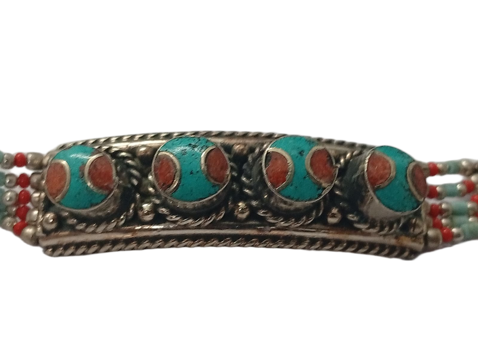 Ethnic Tribal Bracelet with Stones – Handmade Statement Jewelry - Image 5