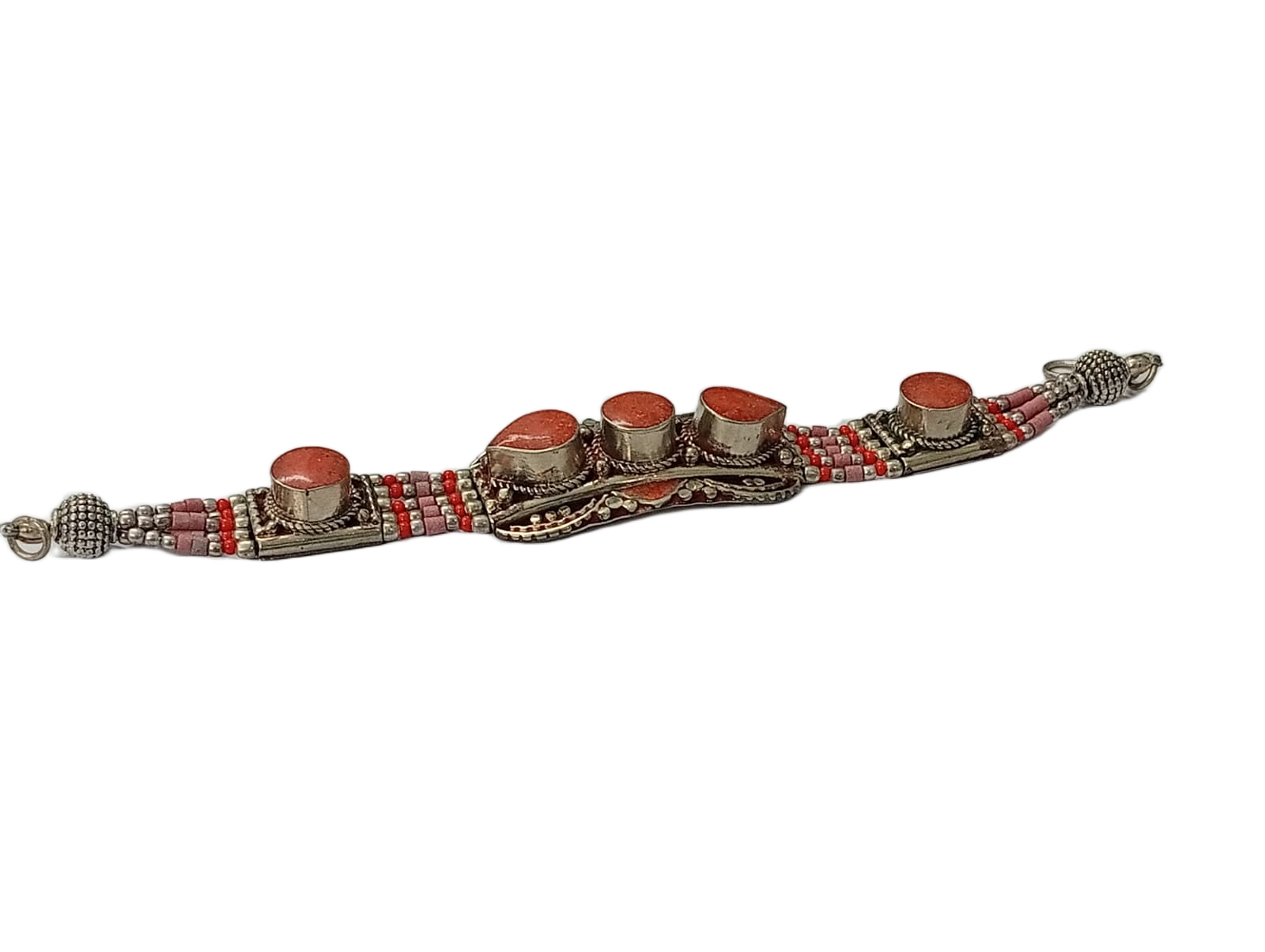 Ethnic Tribal Bracelet with Stones – Handmade Statement Jewelry - Image 3
