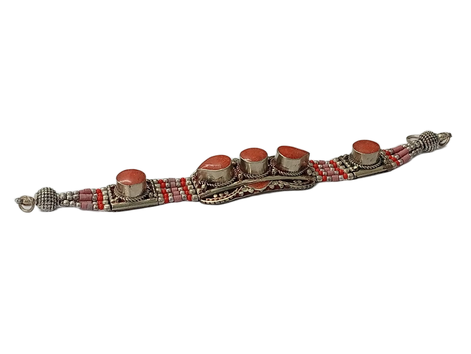 Ethnic Tribal Bracelet with Stones – Handmade Statement Jewelry - Image 6
