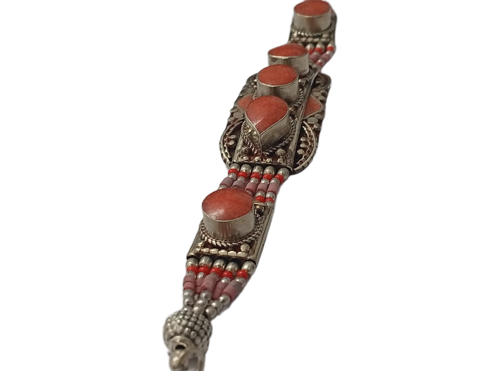 Ethnic Tribal Bracelet with Stones – Handmade Statement Jewelry - Image 4