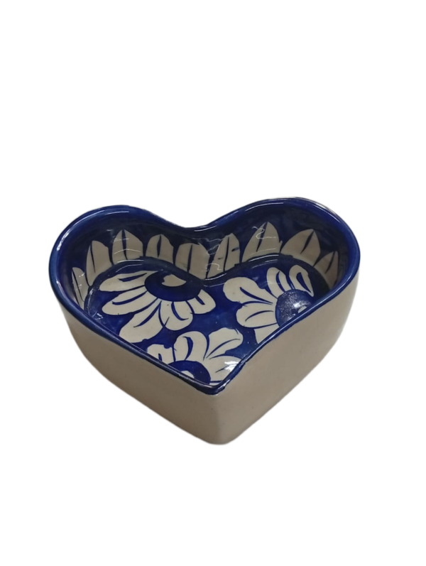 Blue Pottery Heart Tray - Image 2