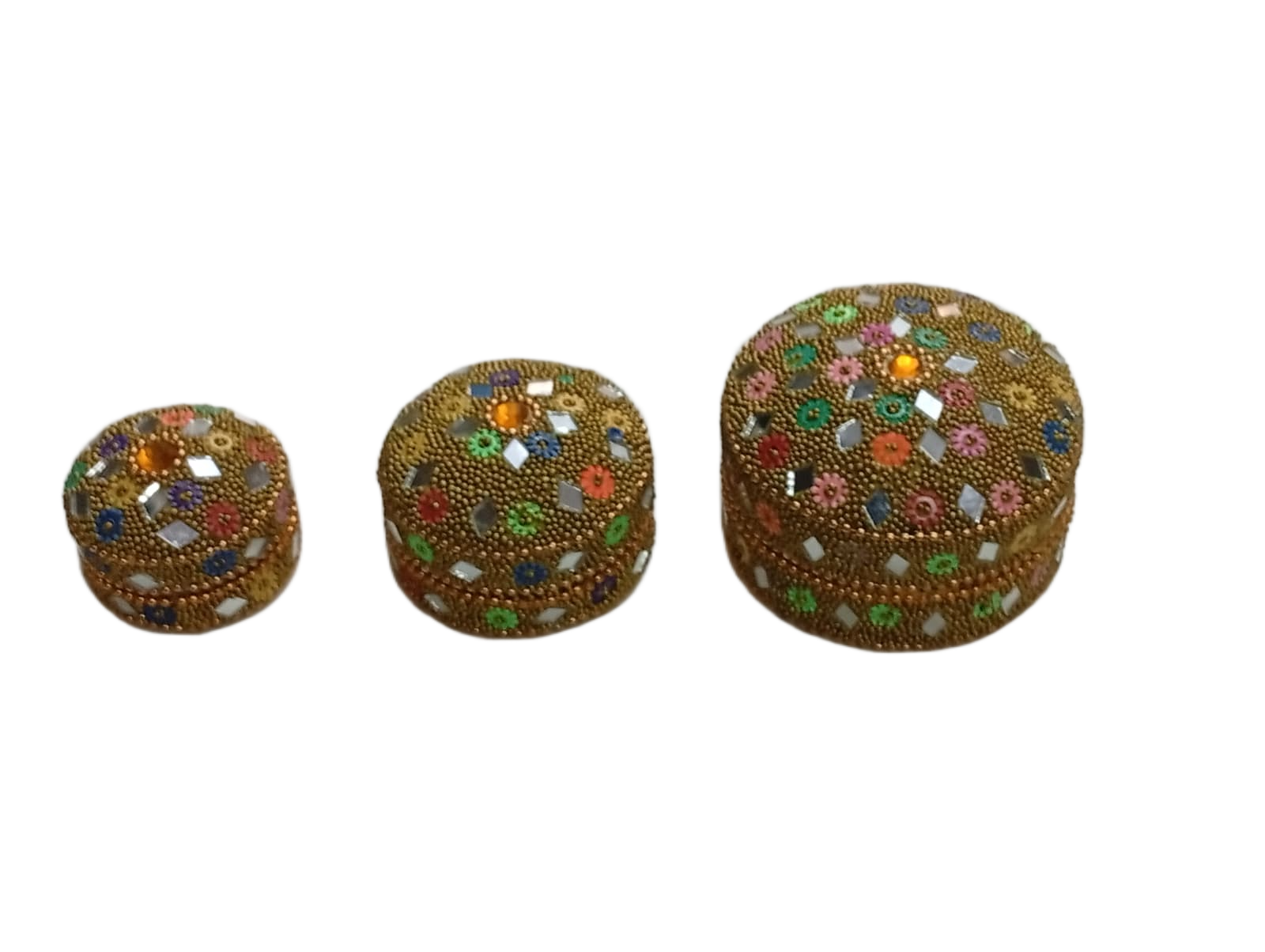 Handcrafted Decorative Bajri Box – Set of 3 - Image 3