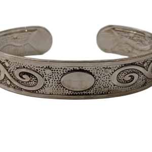 Handcrafted Traditional Floral Engraved Metal Cuff Bracelet