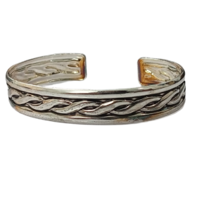 Handcrafted Traditional Floral Engraved Metal Cuff Bracelet