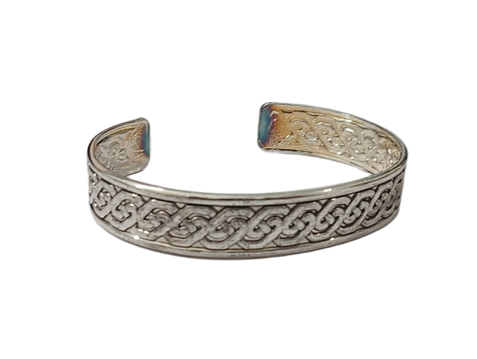 Handcrafted Traditional Floral Engraved Metal Cuff Bracelet - Image 5