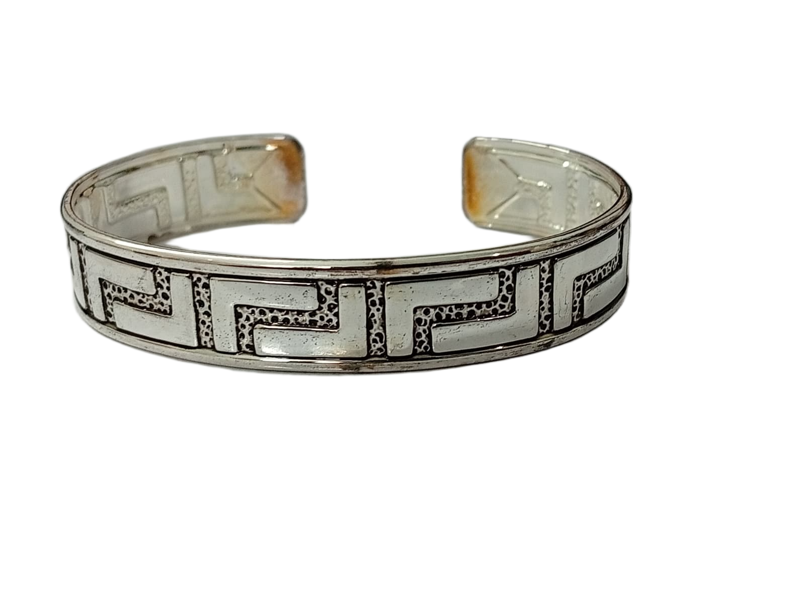 Handcrafted Traditional Floral Engraved Metal Cuff Bracelet - Image 3