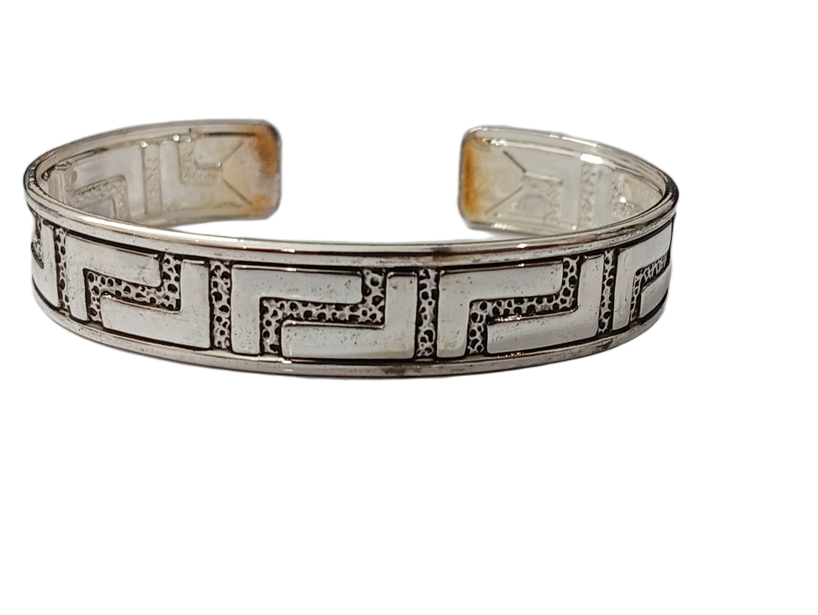 Handcrafted Traditional Floral Engraved Metal Cuff Bracelet - Image 4