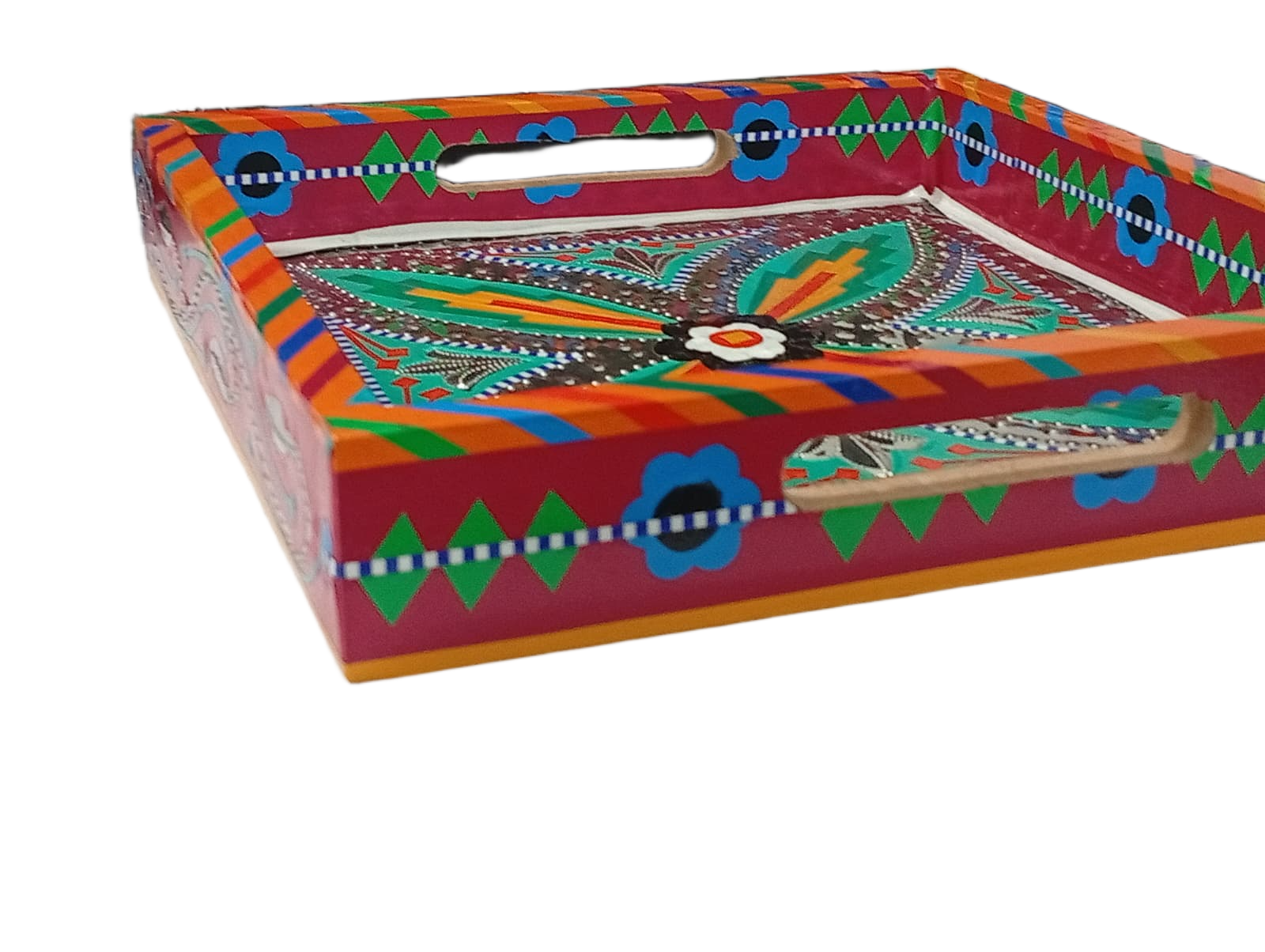 Chamakpatti Handmade Square Tray (23x23cm) - Image 4