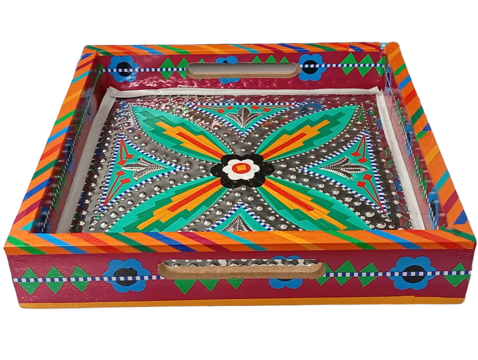 Chamakpatti Handmade Square Tray (23x23cm) - Image 5