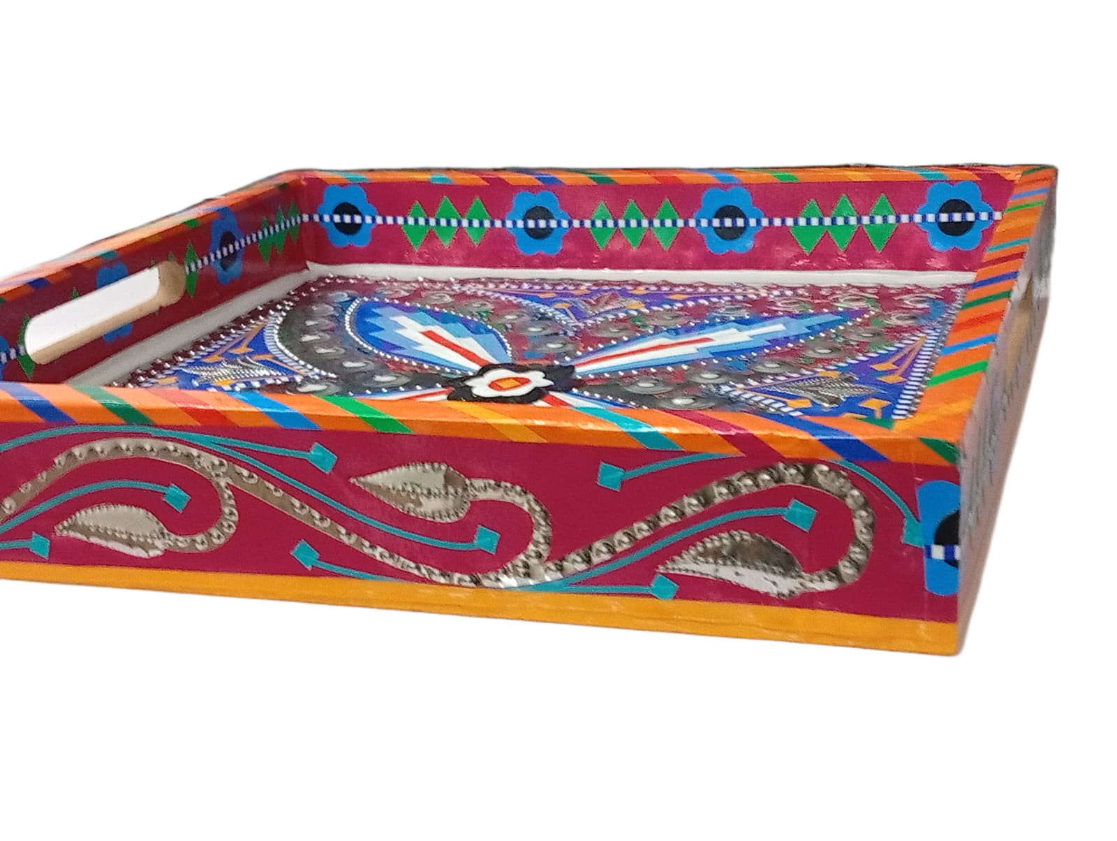Chamakpatti Handmade Square Tray (26.5x26.5cm) - Image 5