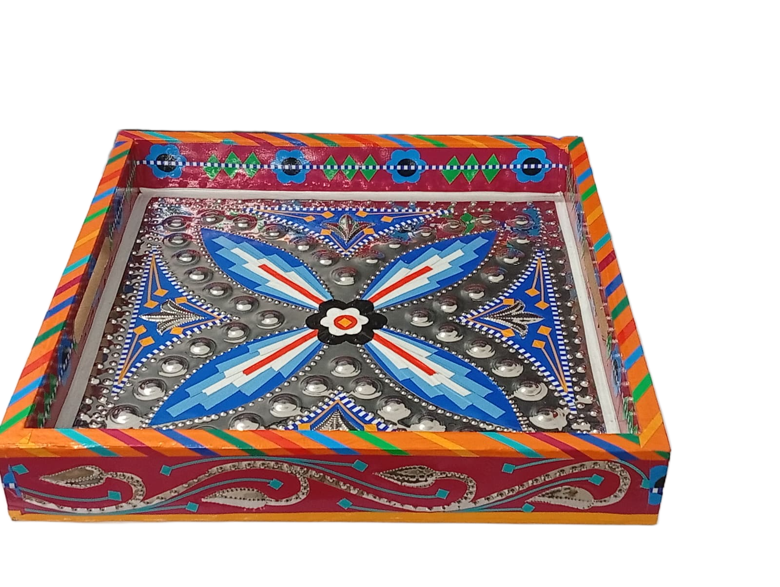 Chamakpatti Handmade Square Tray (26.5x26.5cm) - Image 3