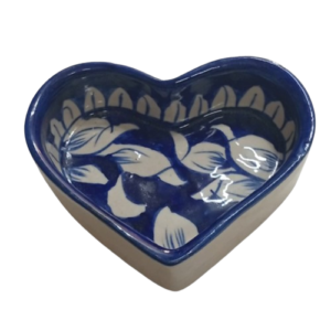 Blue Pottery Heart Tray