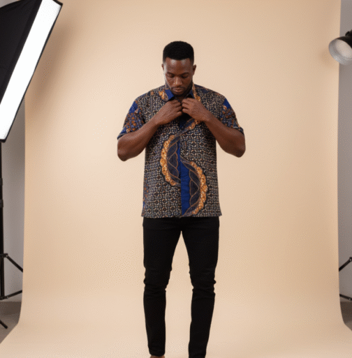 African Wax Print Shirt – Handmade Ankara Shirt for Men - Image 2