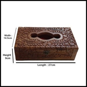 Wooden Tissue Box Size (L-27cm, W-14.5cm, H-9cm)