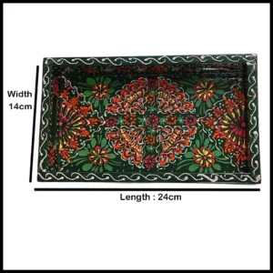 Handcrafted Bundi Decorative Serving Tray – Length: 24 cm × Width: 14 cm