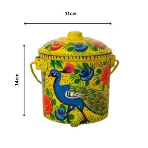 Truck Art Bucket , (Size: 14cmx11cm)  best for decoration , pakistani handicraft bucket , multi colour bucket , best storage bucket for kitchen