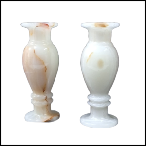 Onyx Flower Vase Pair for Home Décor (Size L-8 inch x W-3 Inch)