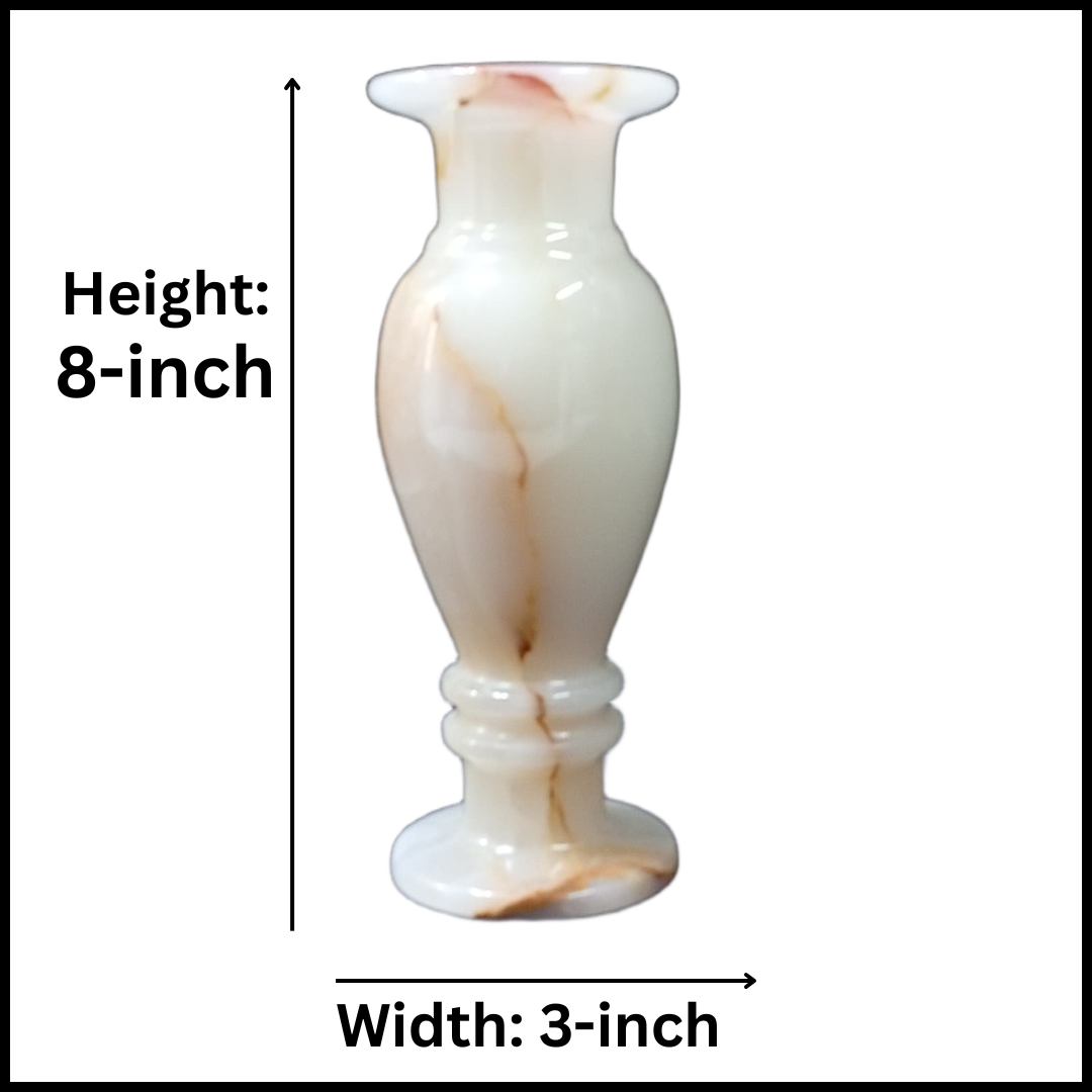 Onyx Flower Vase Pair for Home Décor (Size L-8 inch x W-3 Inch) - Image 3