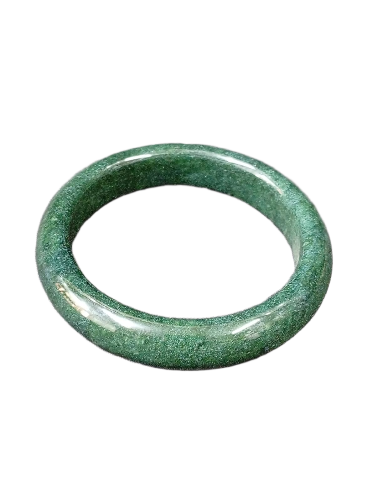 Polished Jade Bangle – Natural Stone Bracelet - Image 3