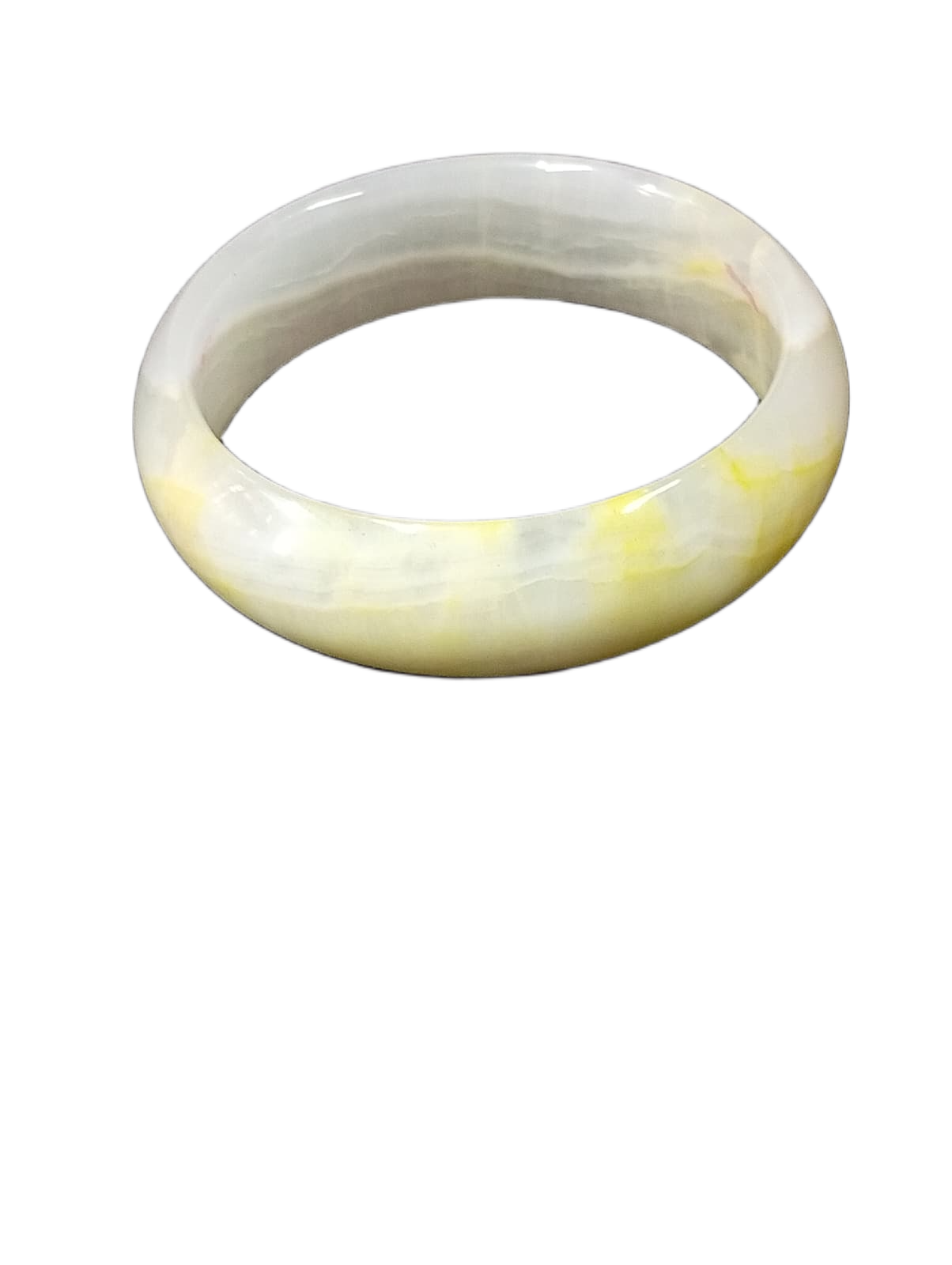 Polished Jade Bangle – Natural Stone Bracelet - Image 6