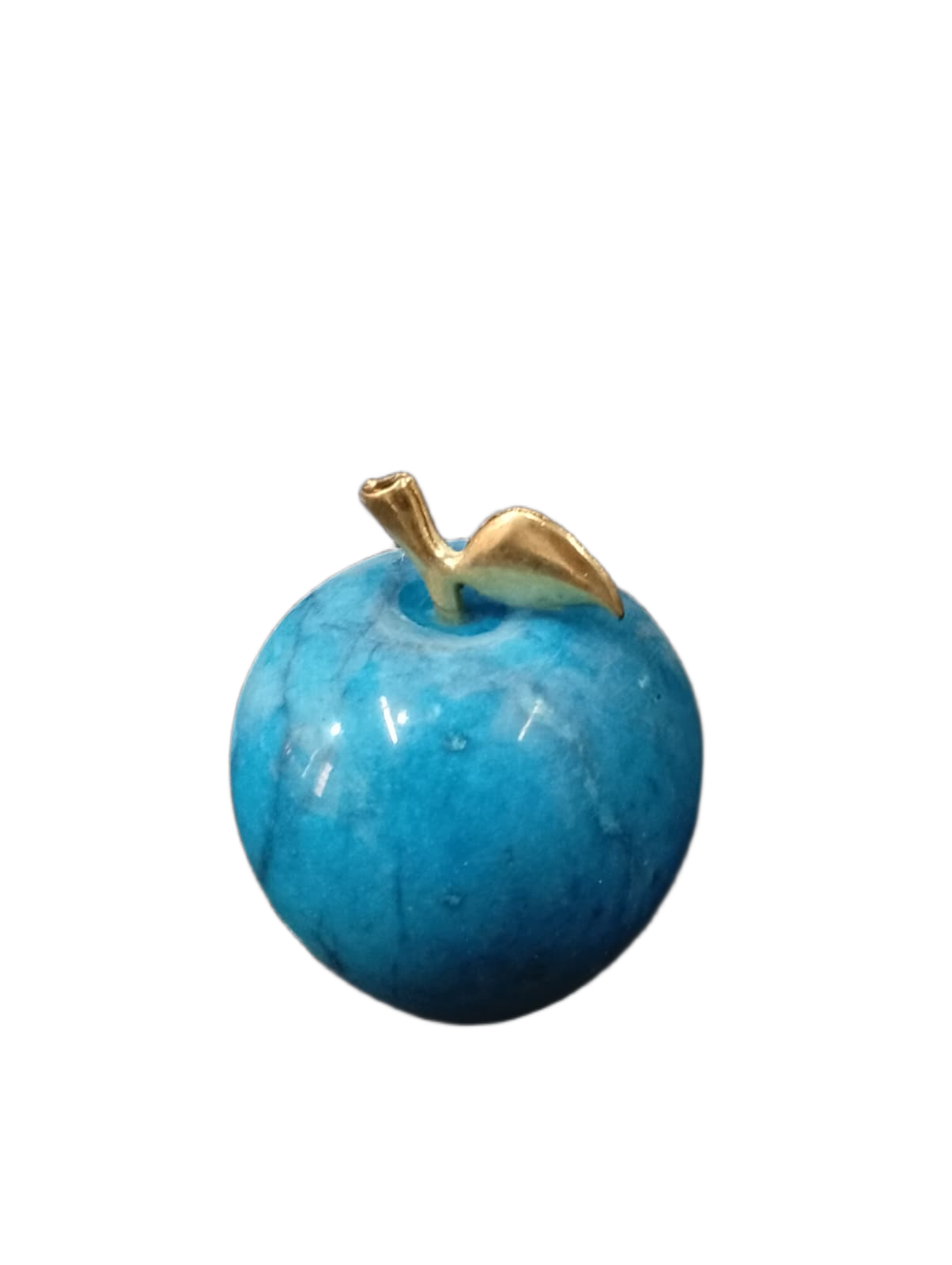 Elegant Onyx Stone Apple Decor with Golden Leaf (Size: 9 cm) - Image 5