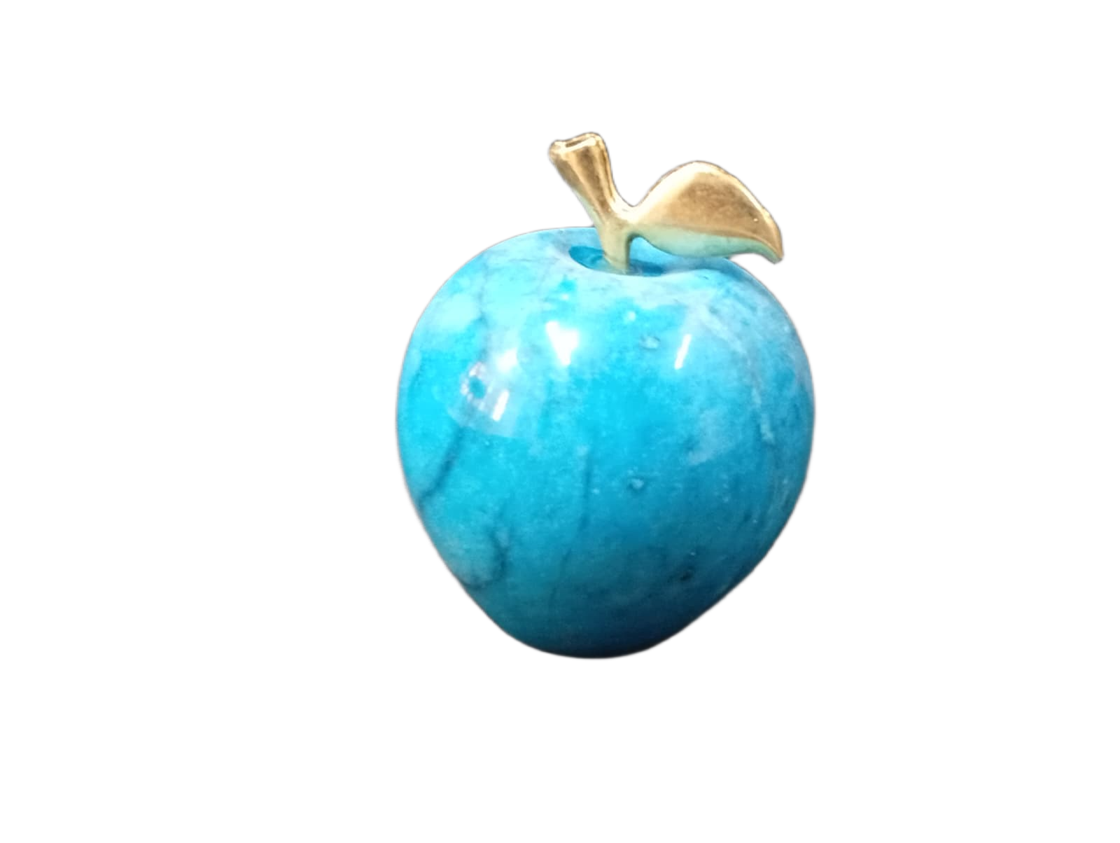 Elegant Onyx Stone Apple Decor with Golden Leaf (Size: 9 cm) - Image 6