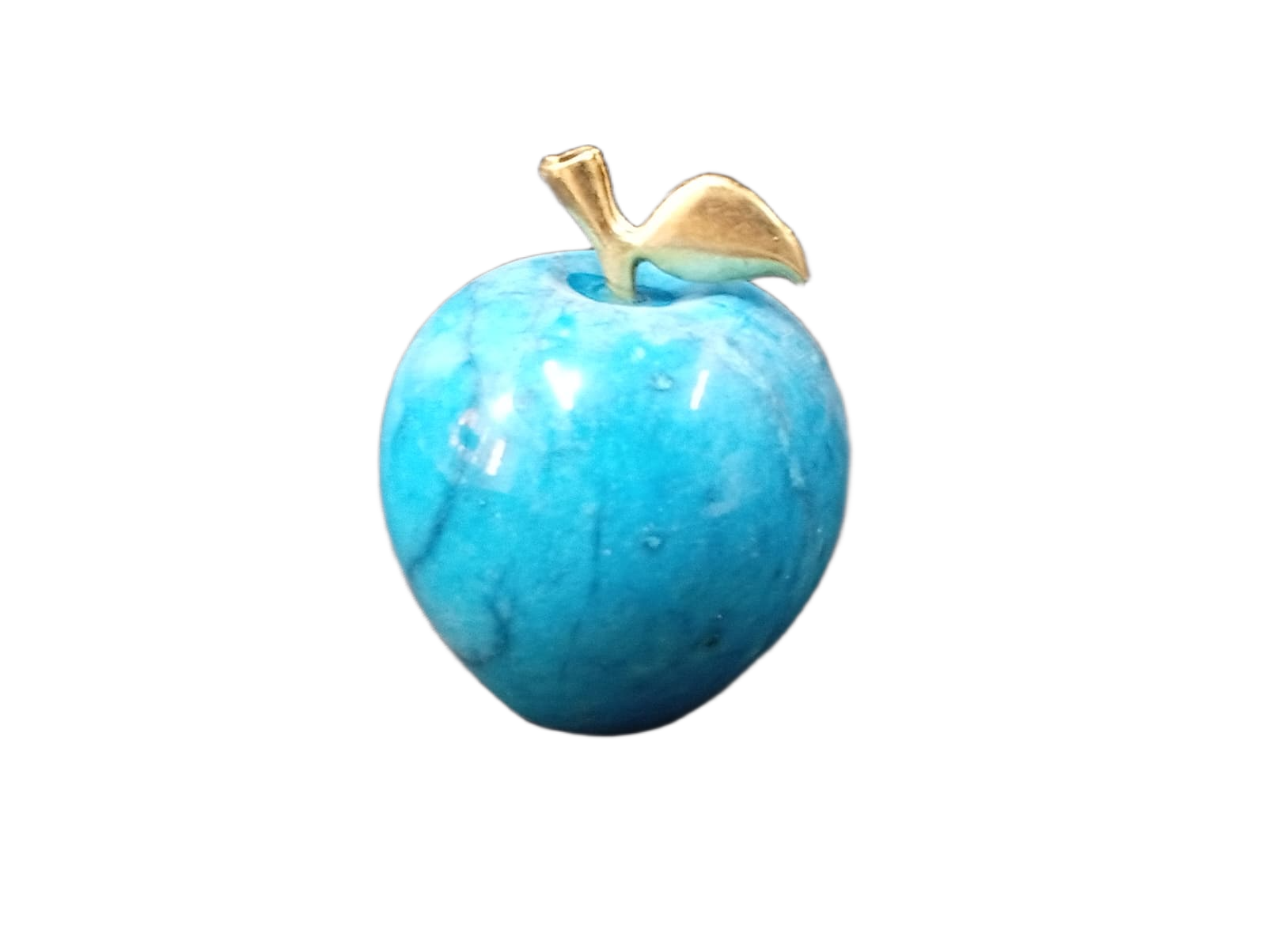 Elegant Onyx Stone Apple Decor with Golden Leaf (Size: 9 cm) - Image 7