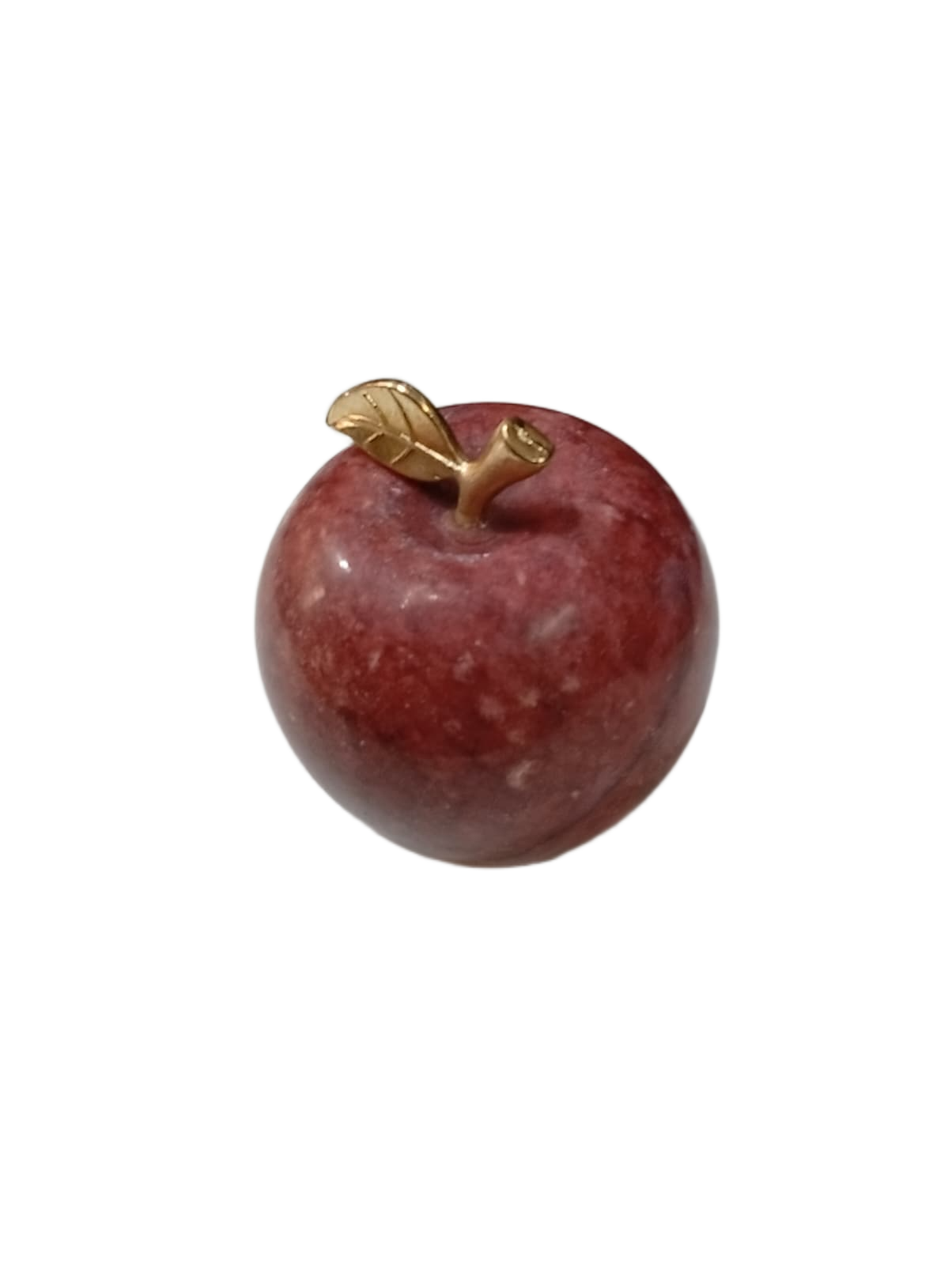 Elegant Onyx Stone Apple Decor with Golden Leaf (Size: 9 cm) - Image 3