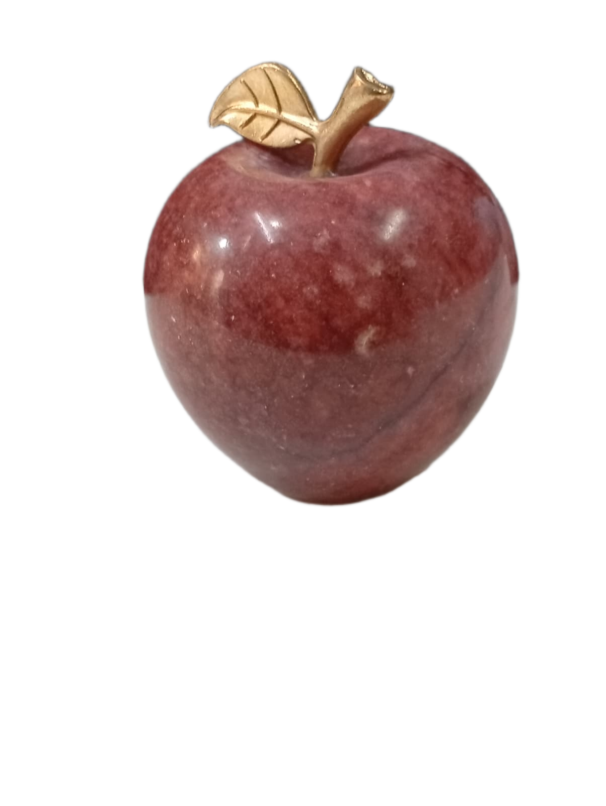 Elegant Onyx Stone Apple Decor with Golden Leaf (Size: 9 cm) - Image 5