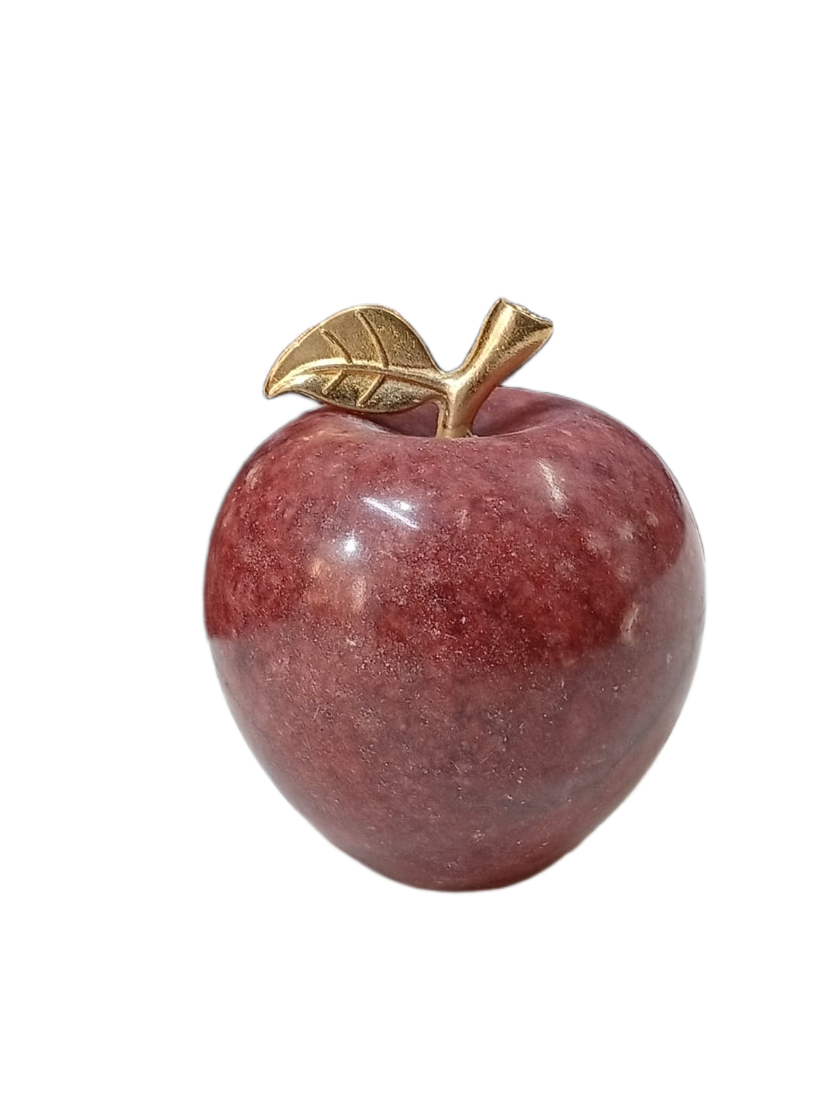 Elegant Onyx Stone Apple Decor with Golden Leaf (Size: 9 cm) - Image 6