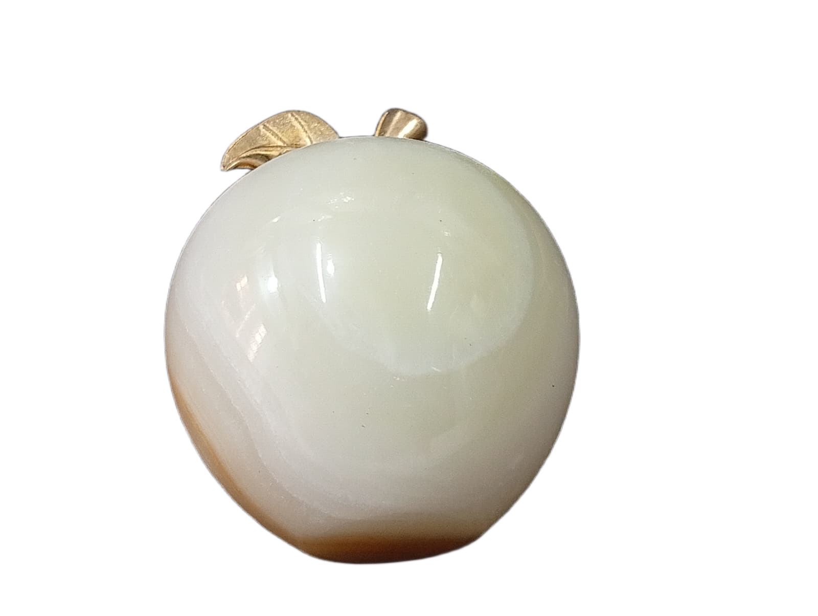 Elegant Onyx Stone Apple Decor with Golden Leaf (Size: 9 cm) - Image 5