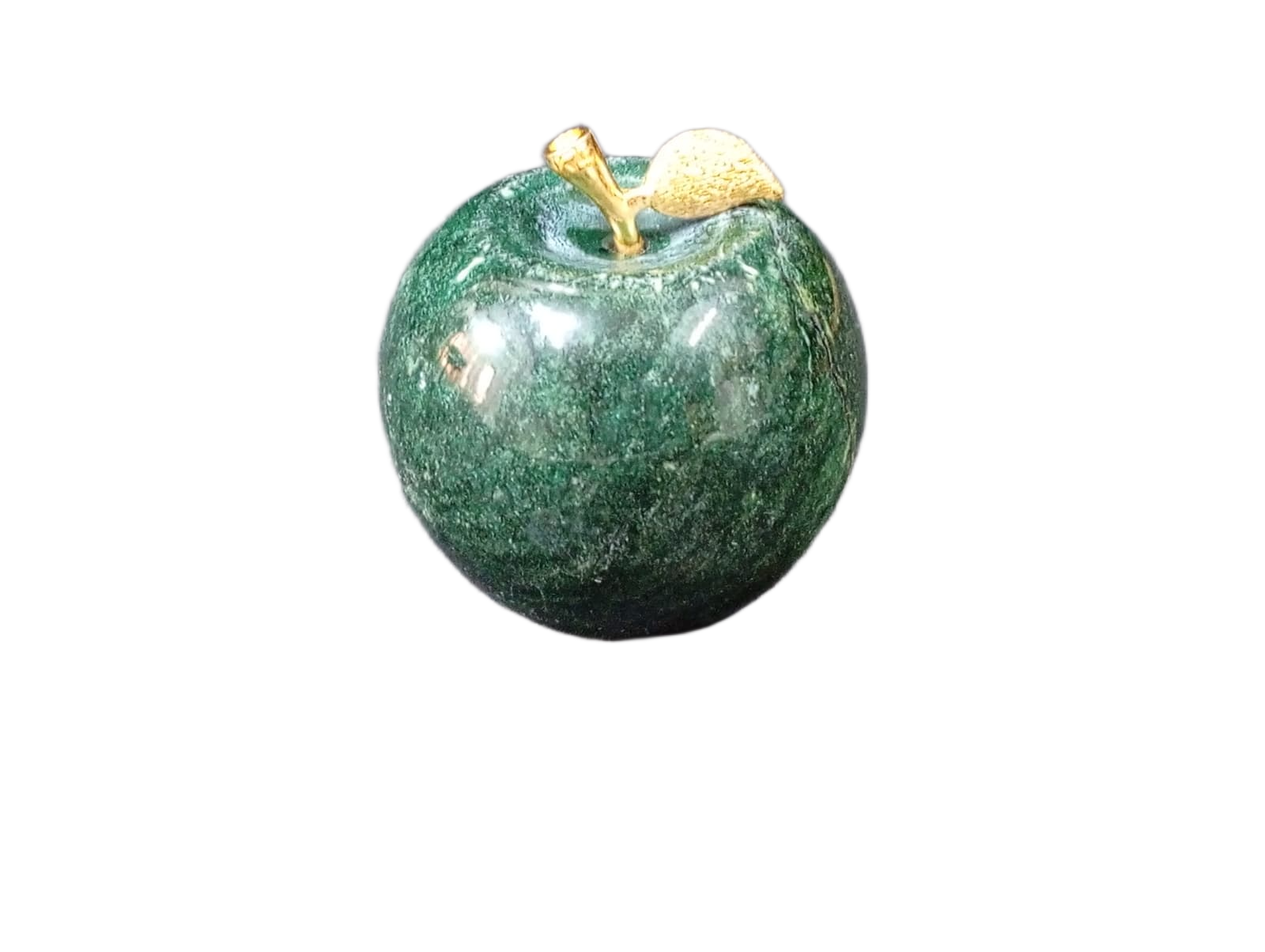 Elegant Onyx Stone Apple Decor with Golden Leaf (Size: 7 cm) - Image 4