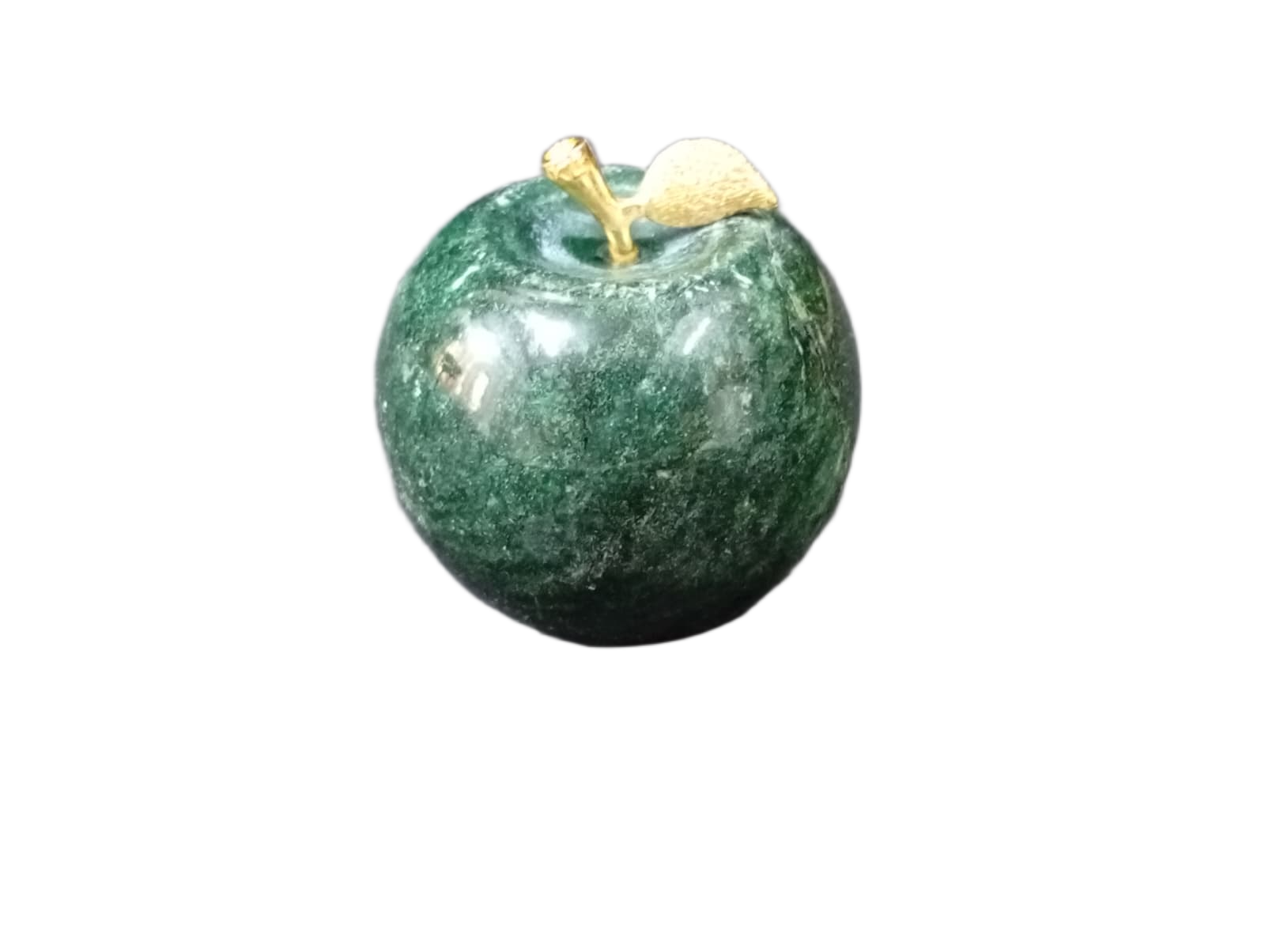 Elegant Onyx Stone Apple Decor with Golden Leaf (Size: 7 cm) - Image 5