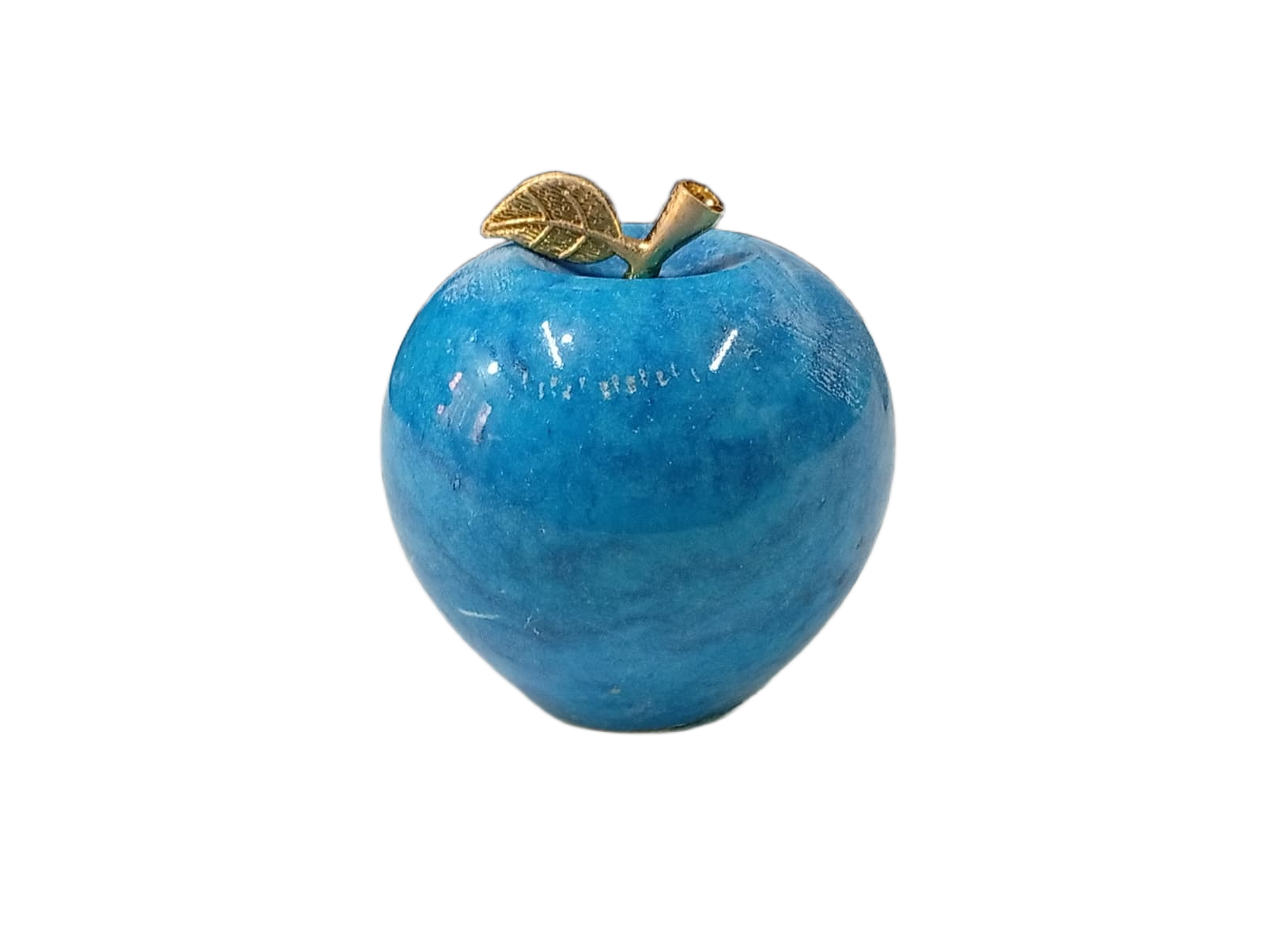Elegant Onyx Stone Apple Decor with Golden Leaf (Size: 7 cm) - Image 5