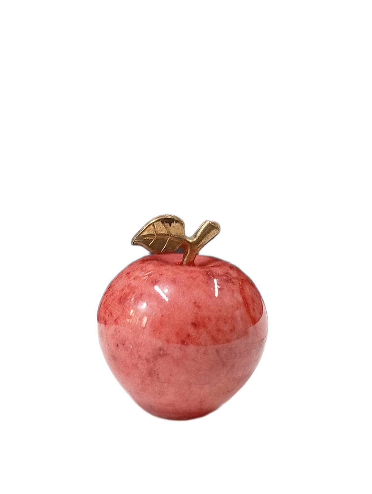 Elegant Onyx Stone Apple Decor with Golden Leaf (Size: 7 cm) - Image 5