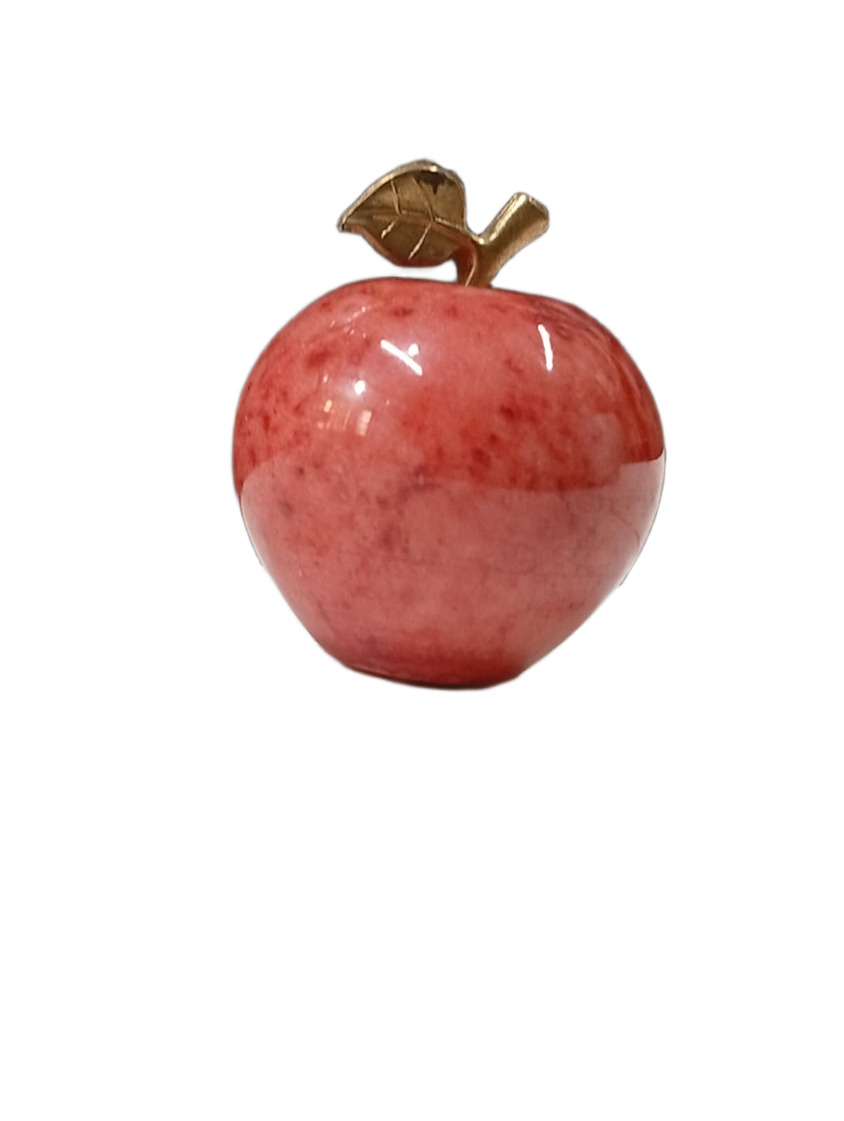 Elegant Onyx Stone Apple Decor with Golden Leaf (Size: 7 cm) - Image 6