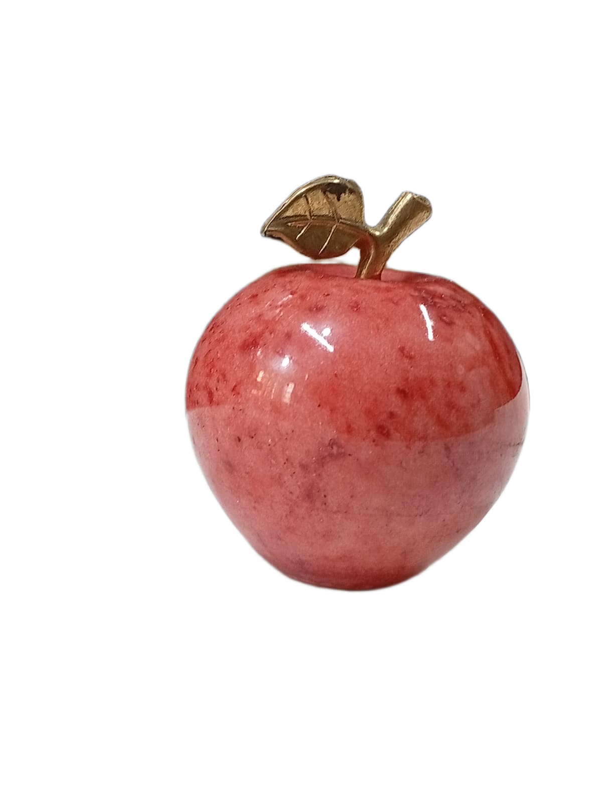 Elegant Onyx Stone Apple Decor with Golden Leaf (Size: 7 cm) - Image 7